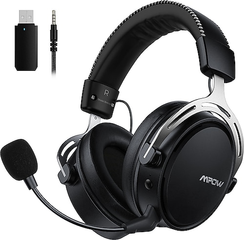 Mpow Air II MPBH415AS Wireless Mikrofonlu Kulak Üstü Oyuncu Kulaklığı Gri