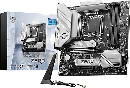 MSI B760M Project Zero Wi-Fi Intel LGA1700 DDR5 Micro ATX Anakart