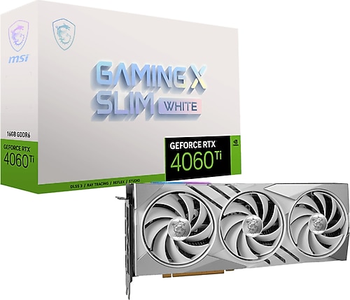 MSI RTX 4060 TI Gaming X Slim White 16G 128 Bit GDDR6 16 GB Ekran MSI RTX 4060 TI Gaming X Slim White 16G 128 Bit GDDR6 16 GB Ekran