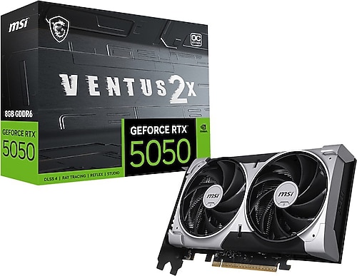 MSI RTX 5050 8G Ventus 2X OC G5050-8V2C 128 Bit GDDR6 8 GB Ekran