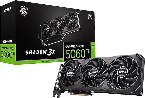 RTX-3 BLACK 【56 60】♦︎土日限定値引セット♦︎9,800円♦︎ MSI RTX 5060 TI 8G Shadow 3X OC Classic 128 Bit GDDR7 8 GB Ekran