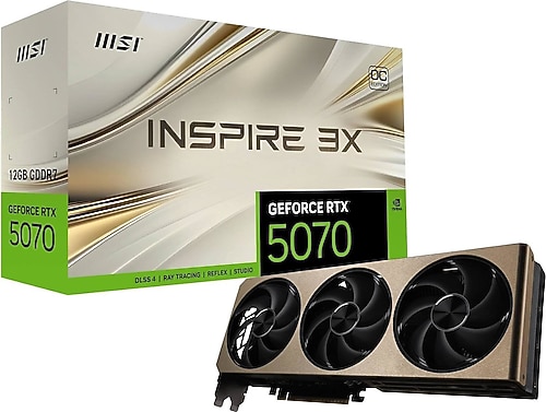 MSI RTX 5070 12G Inspire 3X OC G5070-12I3C 192 Bit GDDR7 12 GB