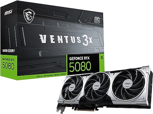 MSI RTX 5080 16G Ventus 3X OC Plus G5080-16V3CP 256 Bit GDDR7 16