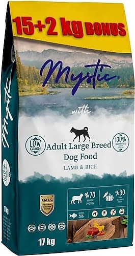 Mystic Düşük Tahıllı Kuzu Etli 17 kg Büyük Irk Yetişkin Köpek