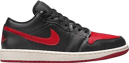 Nike Air Jordan 1 Low DC0774-061 Siyah-Kırmızı Kadın Spor Ayakkabı