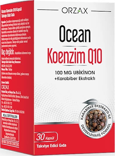 Ocean Koenzim Q10 100 mg 30 Kapsül Fiyatları, Özellikleri ve