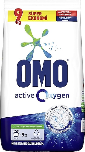 Omo Active Oxygen Beyazlar İçin 9 kg Toz Çamaşır Deterjanı