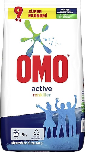 Omo Active Fresh Renkliler 9 kg 60 Yıkama Renkliler için Toz Çamaşır Deterjanı
