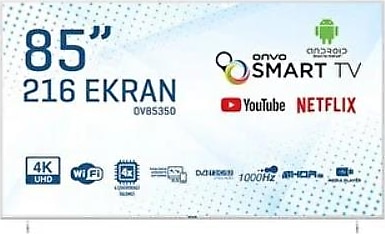 Onvo OV85350 4K Ultra HD 85'' 216 Ekran Uydu Alıcılı Android Smart LED TV