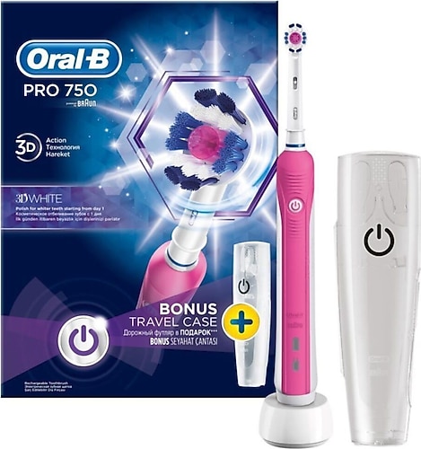Oral-B Pro 750 3D White Pembe Şarjlı Diş Fırçası Fiyatları