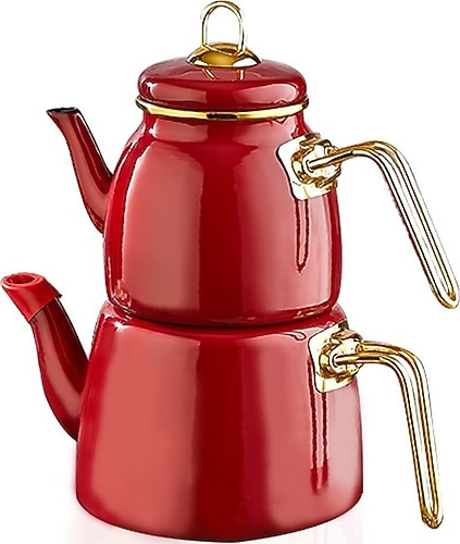 Paci Elite Class Théière Caydanlik Emalie turque Blanc Compatible