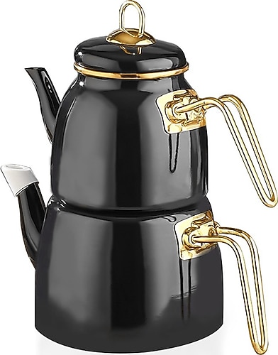 Paci Elite Class Théière Caydanlik Emalie turque Blanc Compatible