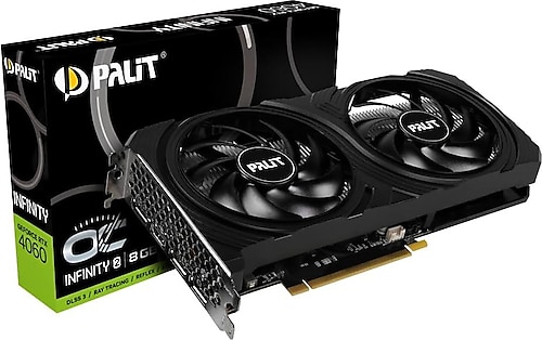 グラフィックボード・グラボ・ビデオカード PALIT GeForce RTX 4060 INFINITY 2 Palit RTX 4060 Infinity 2 OC NE64060S19P1-1070L 128 Bit GDDR6 8 GB