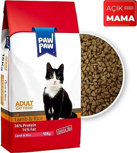 Paw Paw Kuzu Etli 1 kg Yetişkin Kedi Maması - Açık Paket