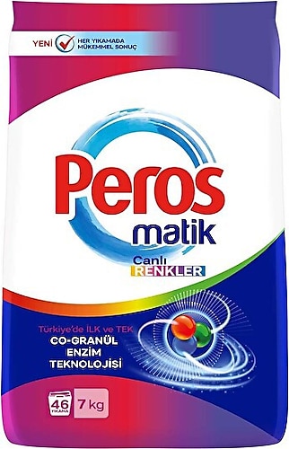 Peros Matik Canlı Renkler 7 kg Renkliler için Toz Çamaşır Deterjanı