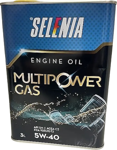 Selenia Multipower Gas 5W40 5W 40 Olio motore Pure Energy Acea C3 API SM  Metano 8001238141628 