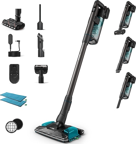 あ Philips Aqua 8000 Serisi XC8154/10 Islak Kuru Şarjlı Dikey Süpürge