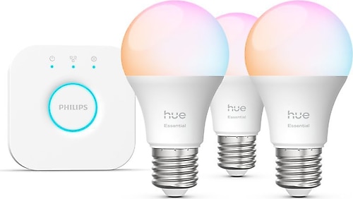 Philips Hue Essential 806 8 W-60 W E27 3'lü Akıllı LED Ampul +