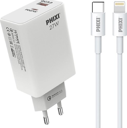 Phixi Ultimate UPD4225L 27 W Lightning Kablolu Hızlı Şarj Aleti