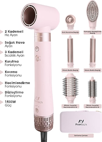 Pirantech KS-611 6in1 Saç Şekillendirme Seti Fiyatları