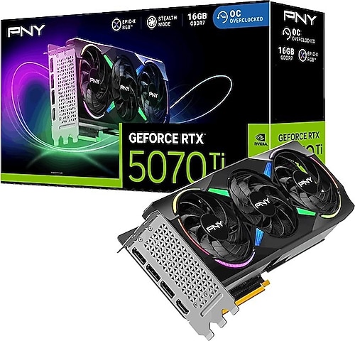 【新品】PNY GeForce RTX RTX5070Ti 16GB PNY GeForce RTX™ 5070Ti 16GB OC Triple Fan grafik kartı DLSS 4