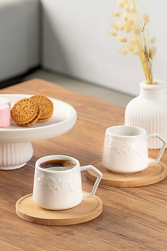 Porsima 101572 6 Kişilik Bambu Tabaklı Kahve Fincan Takımı Fiyatları ...