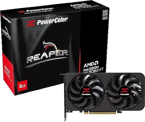 【未使用に近い】PowerColor RX 9060 XT 8GB GDDR6 PowerColor RX 9060 XT Reaper 8G-A 128 Bit GDDR6 8 GB Ekran Kartı