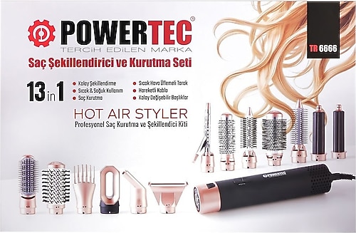 Powertec Ionic TR-6666 13in1 Saç Şekillendirme Seti Fiyatları