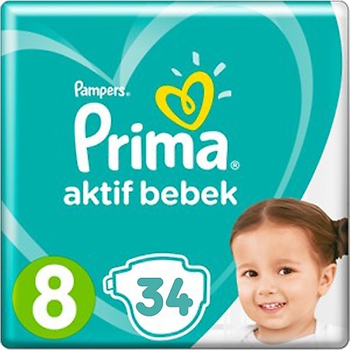 Prima Aktif 8 Numara XXX Large 34 lü Bebek Bezi Fiyatları  