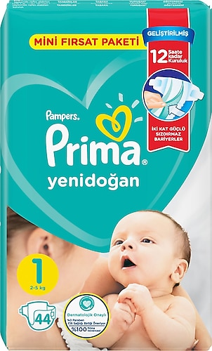 Prima Aktif Bebek 1 Beden Yenidoğan 44'lü Bebek Bezi