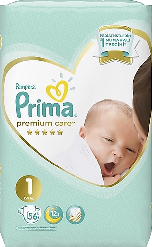 Prima Premium Care 1 Numara Yenidoğan 56'lı Bebek Bezi