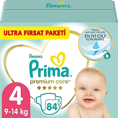Prima Premium Care 4 Numara Maxi 84'lü Bebek Bezi