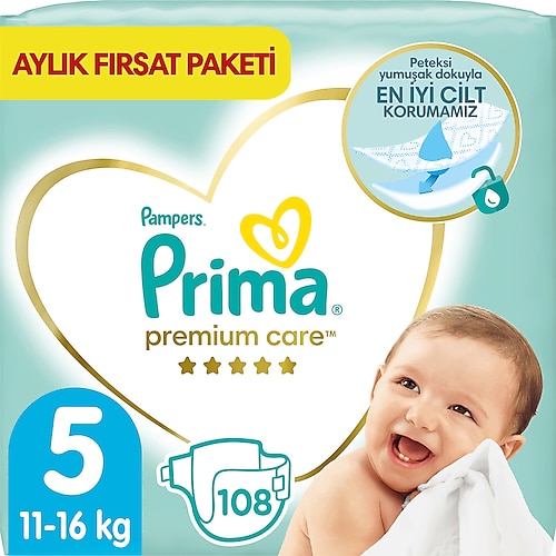 Prima Premium Care 5 Numara Junior 108'li Bebek Bezi