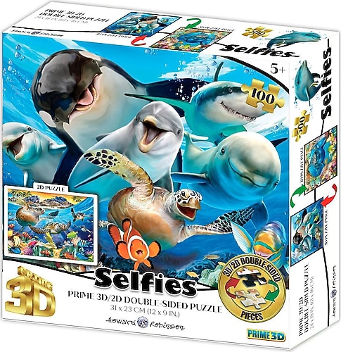 Prime 3D Deniz Canlıları ve Kaplumbağa Selfie Çift Taraflı 100