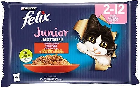 Felix Sığır Etli ve Tavuklu 4x85 gr Yavru Kedi Yaş Maması
