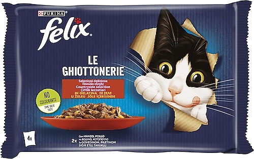 Felix Sığır Etli ve Tavuklu 4x85 gr Yetişkin Kedi Yaş Maması