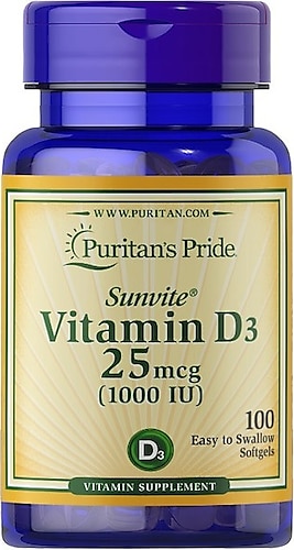 Puritans Pride Vitamin D3 25 Mcg 1000 Iu 100 Yumuşak Kapsül Fiyatları