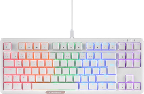 Rampage Claw Beyaz TKL Blue Switch Kablolu Mekanik Oyuncu Klavyesi