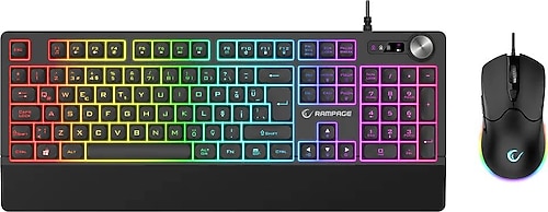 Rampage Jazzy V2 KM-9858 RGB Kablolu Oyuncu Klavye Mouse Seti