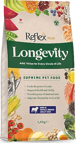 Reflex Plus Longevity Mini ve Küçük Irk Yetişkin Köpek Maması 1400 gr