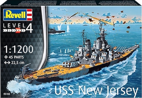 Revell 05183 Slagschip USS New Jersey – Modelbouwset 1:1200, Ongebouwd En Ongeschilderd, Niveau 4
