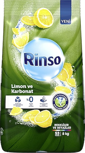 Rinso Limon ve Karbonat 53 Yıkama 8 kg Toz Çamaşır Deterjanı