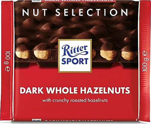 NUT SELECTION DARK WHOLE HAZELNUTS BÜTÜN FINDIKLI BİTTER ÇİKOLATA 100G