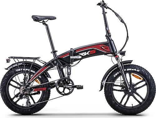 RKS RD5 Katlanabilir Elektrikli Bisiklet Siyah-Kırmızı