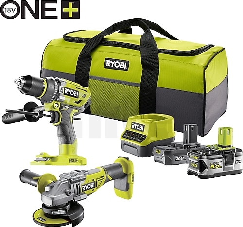 Ryobi RCK182BL-252S Çift Akülü Elektrikli El Aletleri Seti