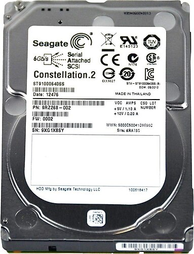 Seagate Constellation ST91000640SS SAS 7200 RPM 2.5
