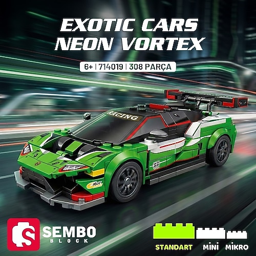 Sembo Block Exotic Cars Neon Vortex 714019 308 Parça Blok Oyuncak