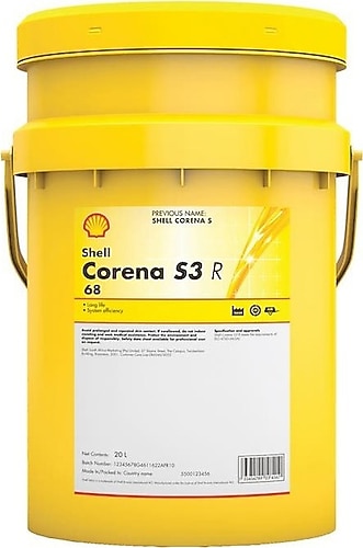 Shell Corena S3 R 68 20 lt Kompresör Yağı Fiyatları, Özellikleri