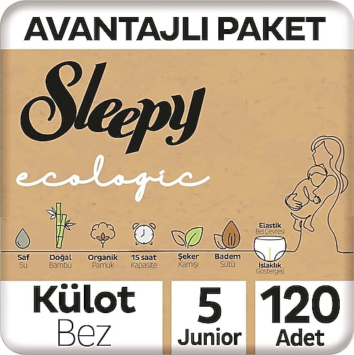 Sleepy Ecologic 5 Numara Junior 120'li Külot Bez