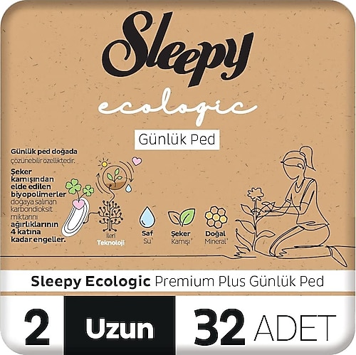 Sleepy Ecologic Premium Plus Boy 2 Günlük Ped Uzun 32'li